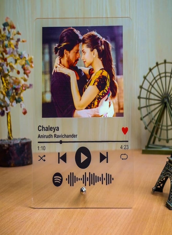 WEHATKE Customized Spotify With Photo & Scannable Link With Musical Plaque With Stainless Steel Stand for Birthday Anniversary & Couples| Best Personalized Spotify Photo Frame for Gift - Image 1